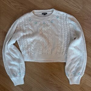 Wild Fable Cream Cable Knit Sweater